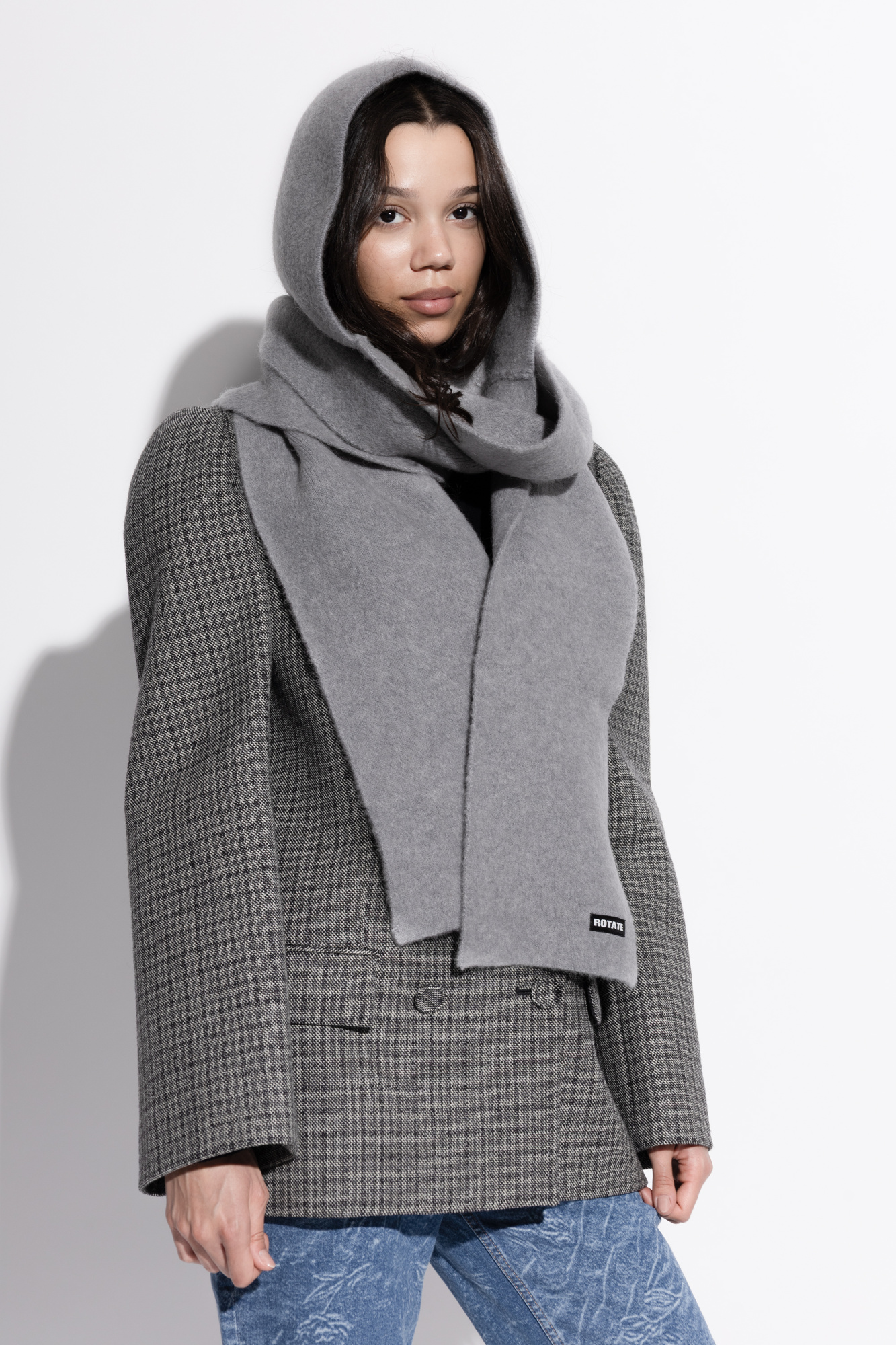 Grey Scarf with hood ROTATE - Vitkac Canada